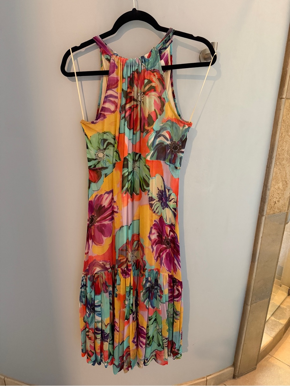 Anthropologie Maeve Multicolor Floral Halter Dress